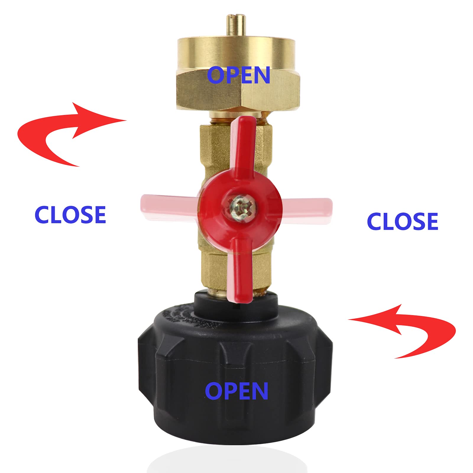 QCC1 Propane Refill Adapter with On/Off Valve for Grill