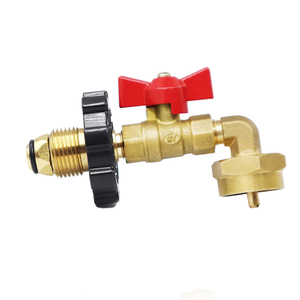 POL Propane Refill Elbow Adapter 90 Degrees with Valve 