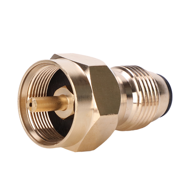 1Lb POL Brass Cylinder Propane Refill Adapter for Gas Stove