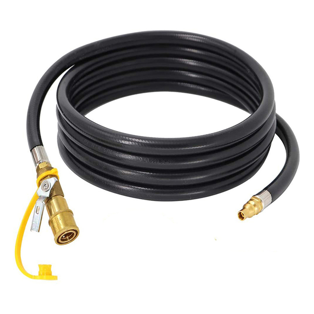 12FT Low Pressure RV Propane Quick Connect Hose with Valve