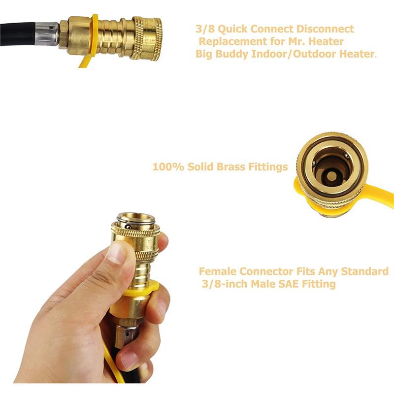 Propane Hose Regulator with 3/8" Quick Connect Disconnect 