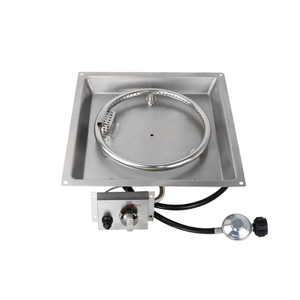 420mm Square Stainless Steel Drop-in Fire Pit Kit Table 