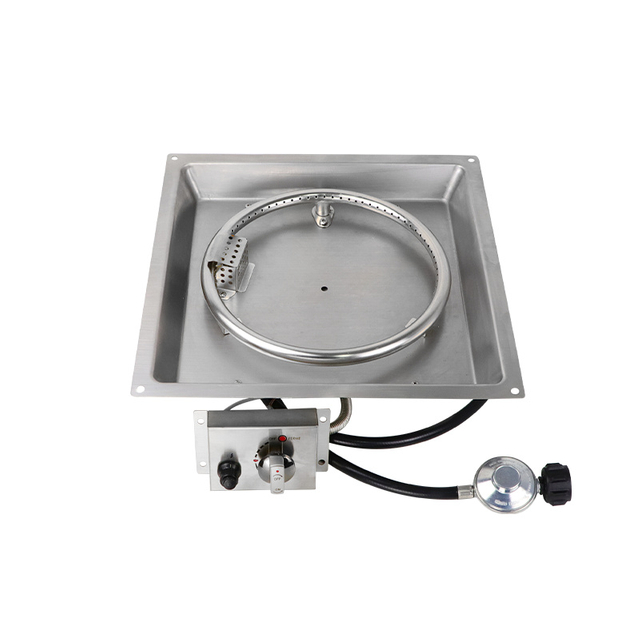 Square Stainless Steel Drop-in Fire Pit Kit Table Insert