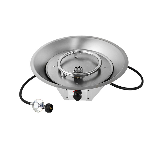 19” Round Fire Pit Burner Pan Stainless Steel Drop-in 