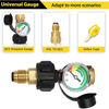 Upgraded RV Propane Cylinder Adapter with Gauge for Grill