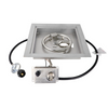 395mm Square Stainless Steel Gas Fire Pit with Burner Kit