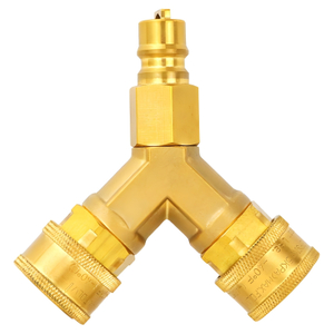 3/8" Y Splitter Separator Brass Propane Gas Quick Connect