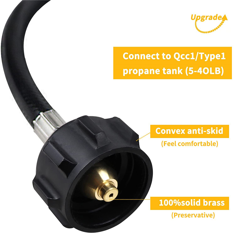 QCC1 Type Propane Refill Hose Adapter with Control Valve 
