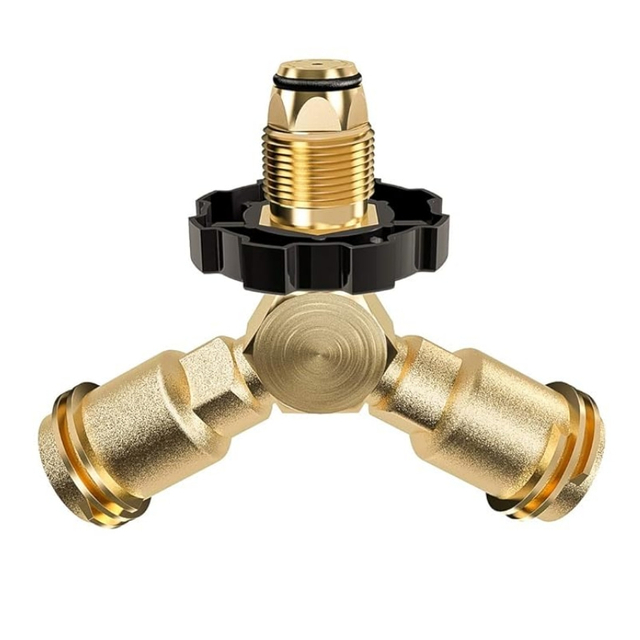 POL Connector Propane Tank Cylinder Y Splitter Adapter 