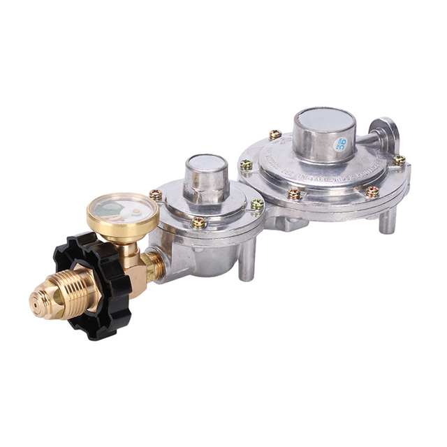 POL Connect Propane Two Stage Regulator with Gauge for RV