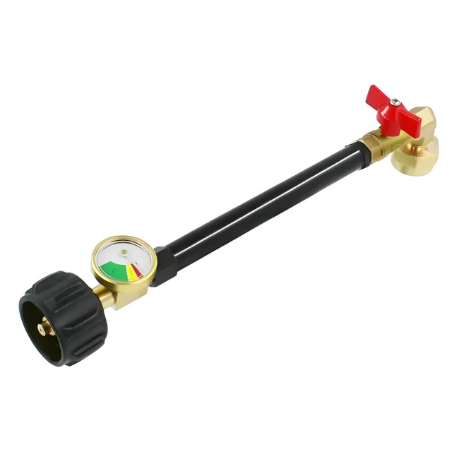 Propane Refill Elbow Adapter Level Indicator with Gauge 
