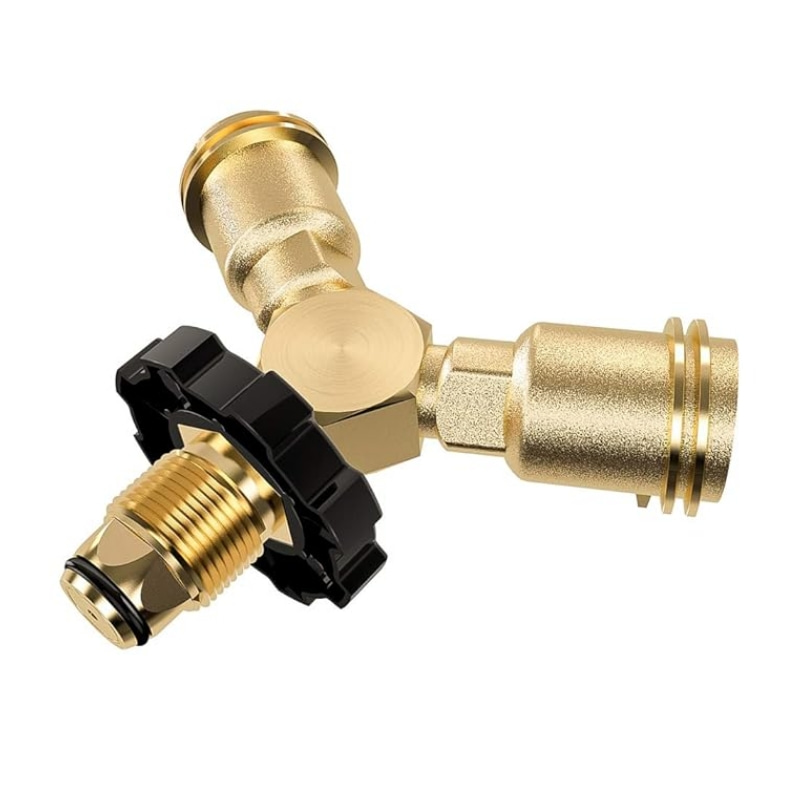 POL Connector Propane Tank Cylinder Y Splitter Adapter 