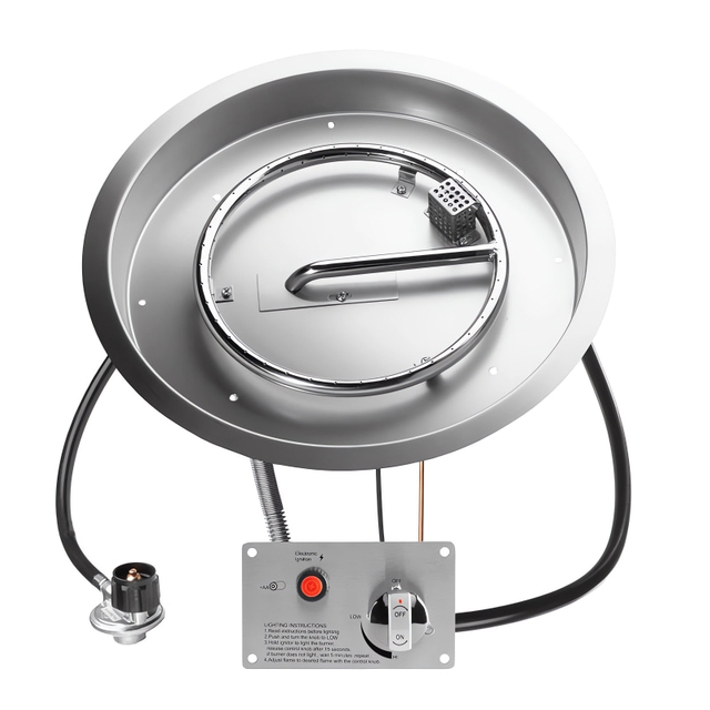 19" Stainless Steel Round Drop-In Fire Pit Burner Pan Kit