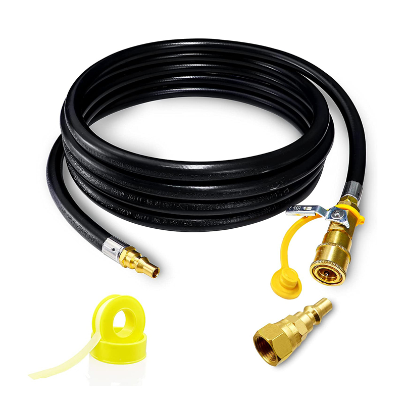 12FT Low Pressure RV Propane Quick Connect Hose with Valve