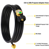 12FT QCC Propane Hose Adapter Converter with Gauge 