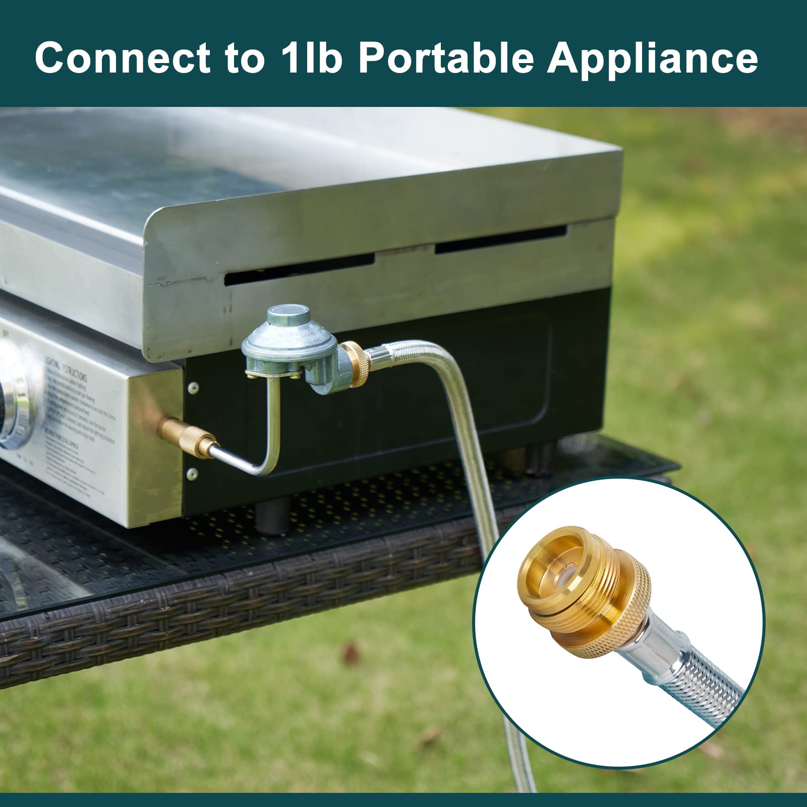 1lb to 20lb Propane SS Hose Adapter Convert for Heater