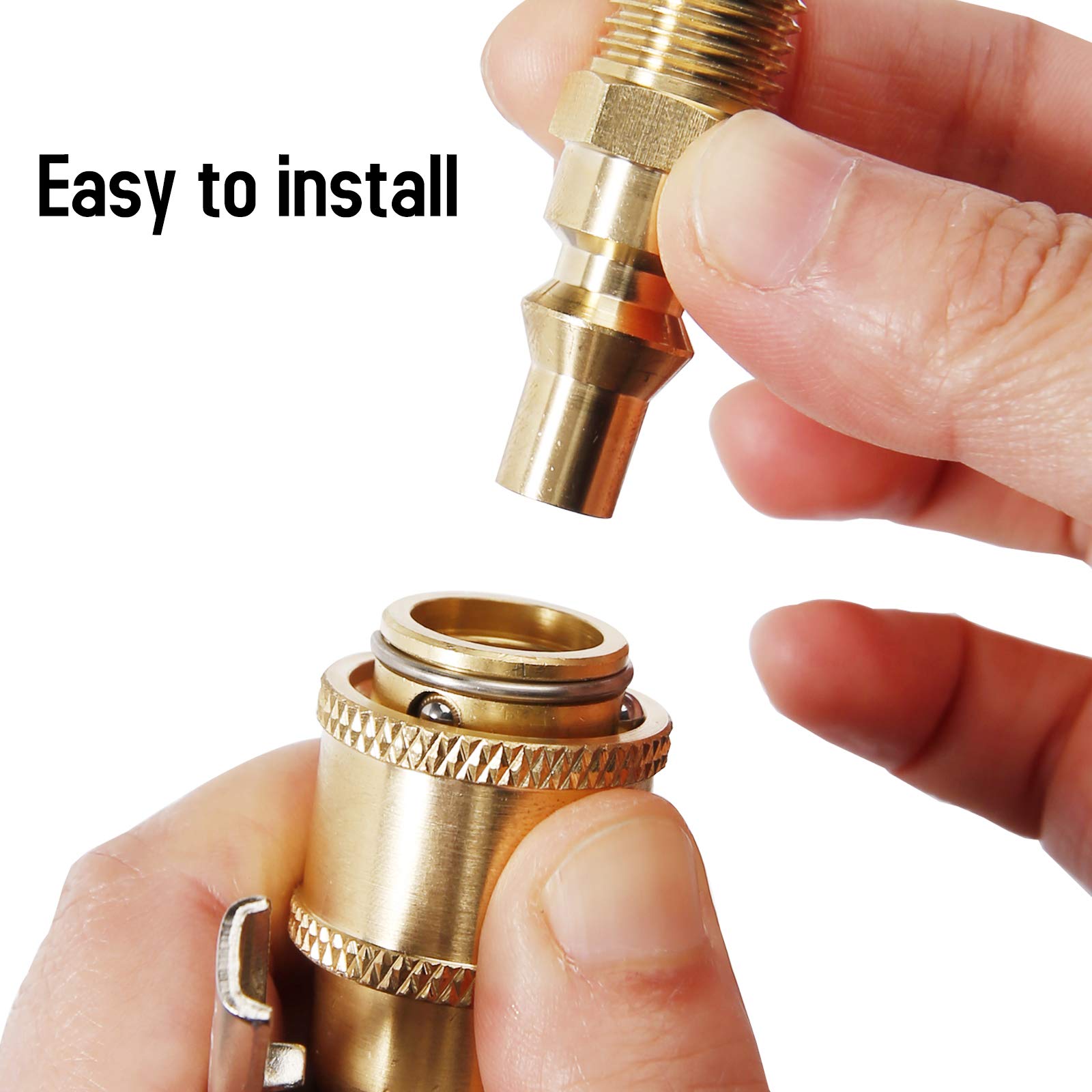 1/4" RV Propane Quick Connect Fittings with Shutoff Valve