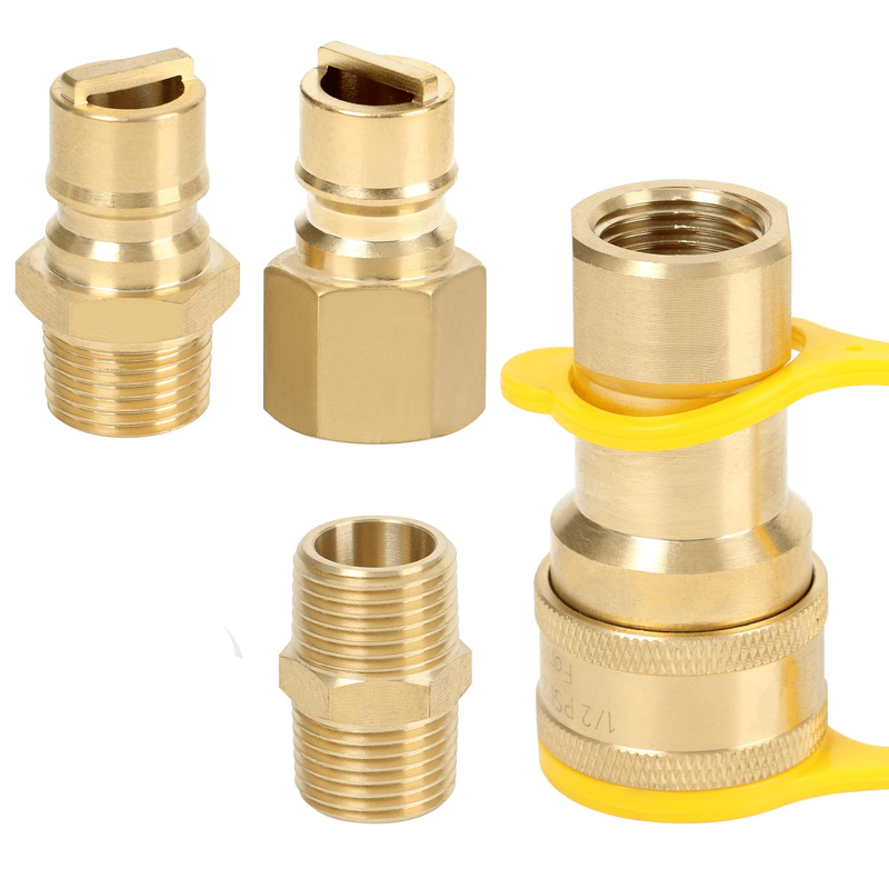 1/2" Brass LP Gas Quick Connect Disconnect Connector Kit