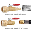 RV 1/4" Male Quick Connect Plug and 3/4" Male GHT Thread