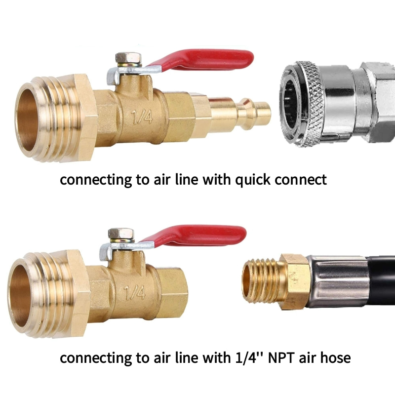 RV 1/4" Male Quick Connect Plug and 3/4" Male GHT Thread