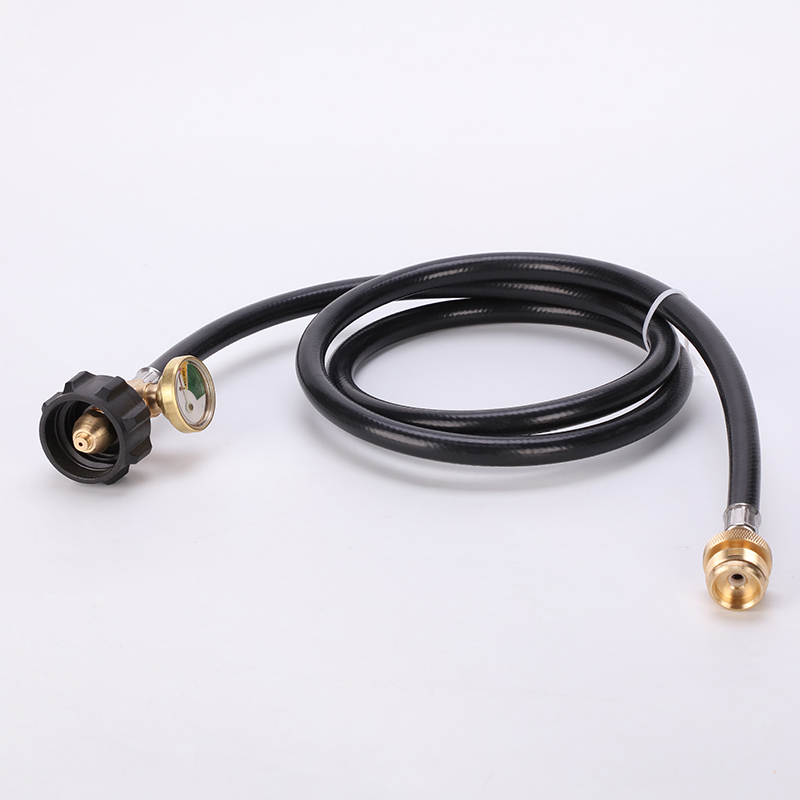 12FT QCC Propane Hose Adapter Converter with Gauge 
