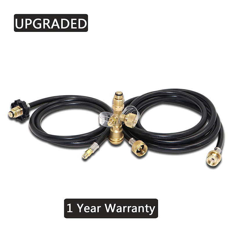Upgraded 4 Port Propane Brass Tee Adapter Kit for RV Camping