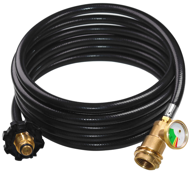 12 FT POL Propane Extension Hose with Leak Detector