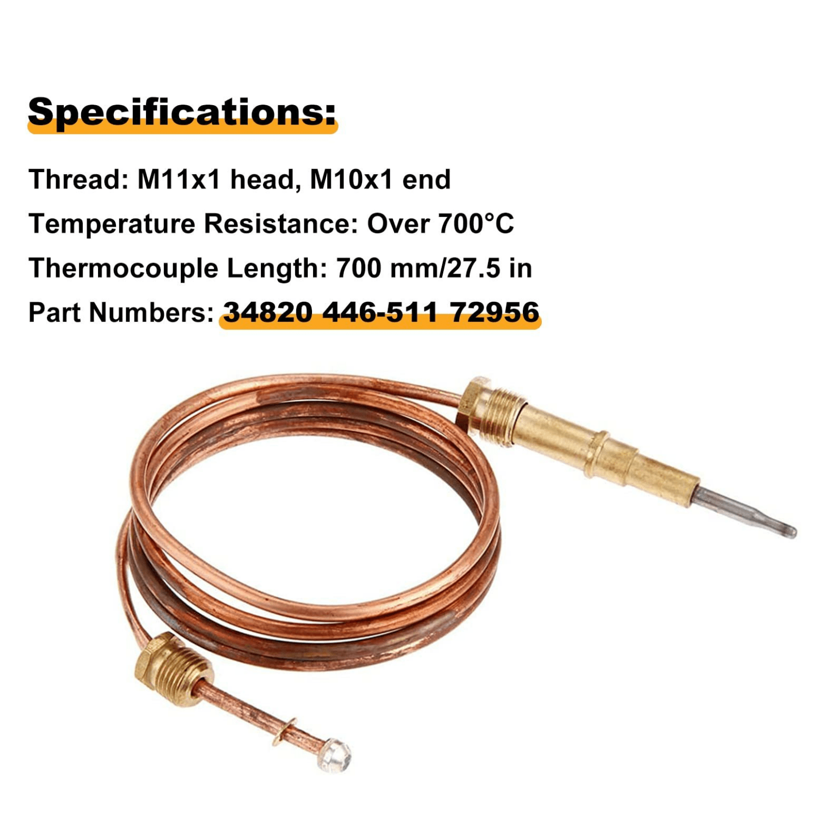 700mm Universal Gas Thermocouple Flame Failure for Firepit