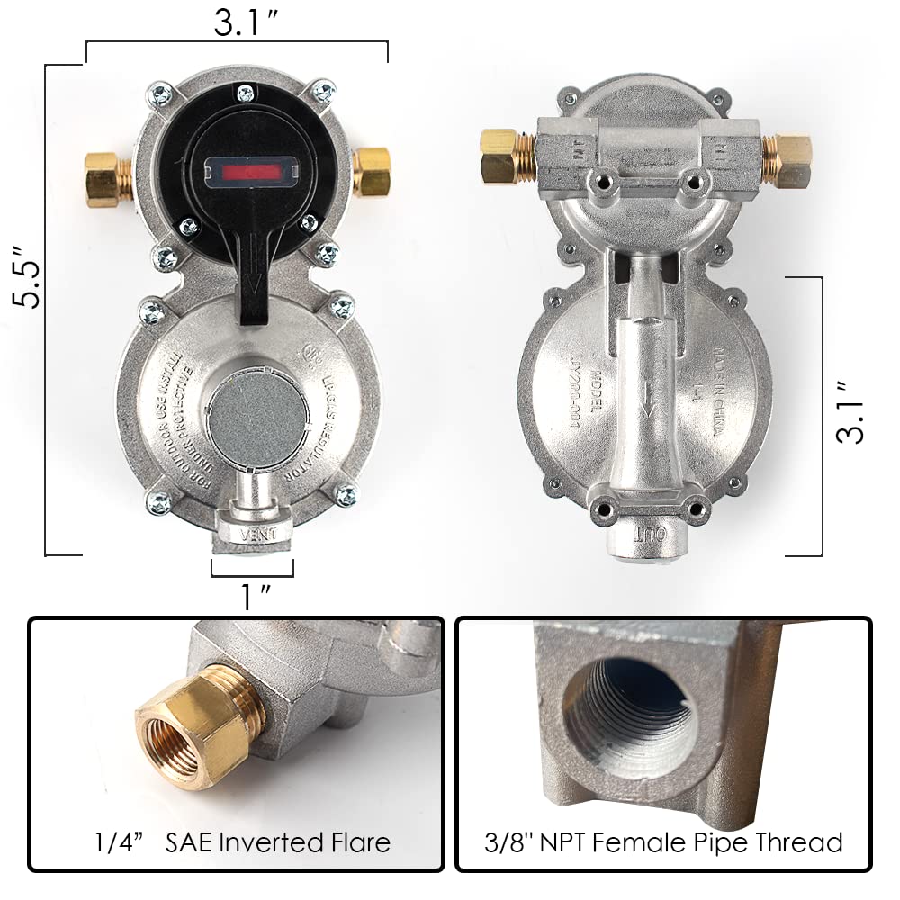 2-Stage Automatic Changeover Propane Regulator with SS Hose