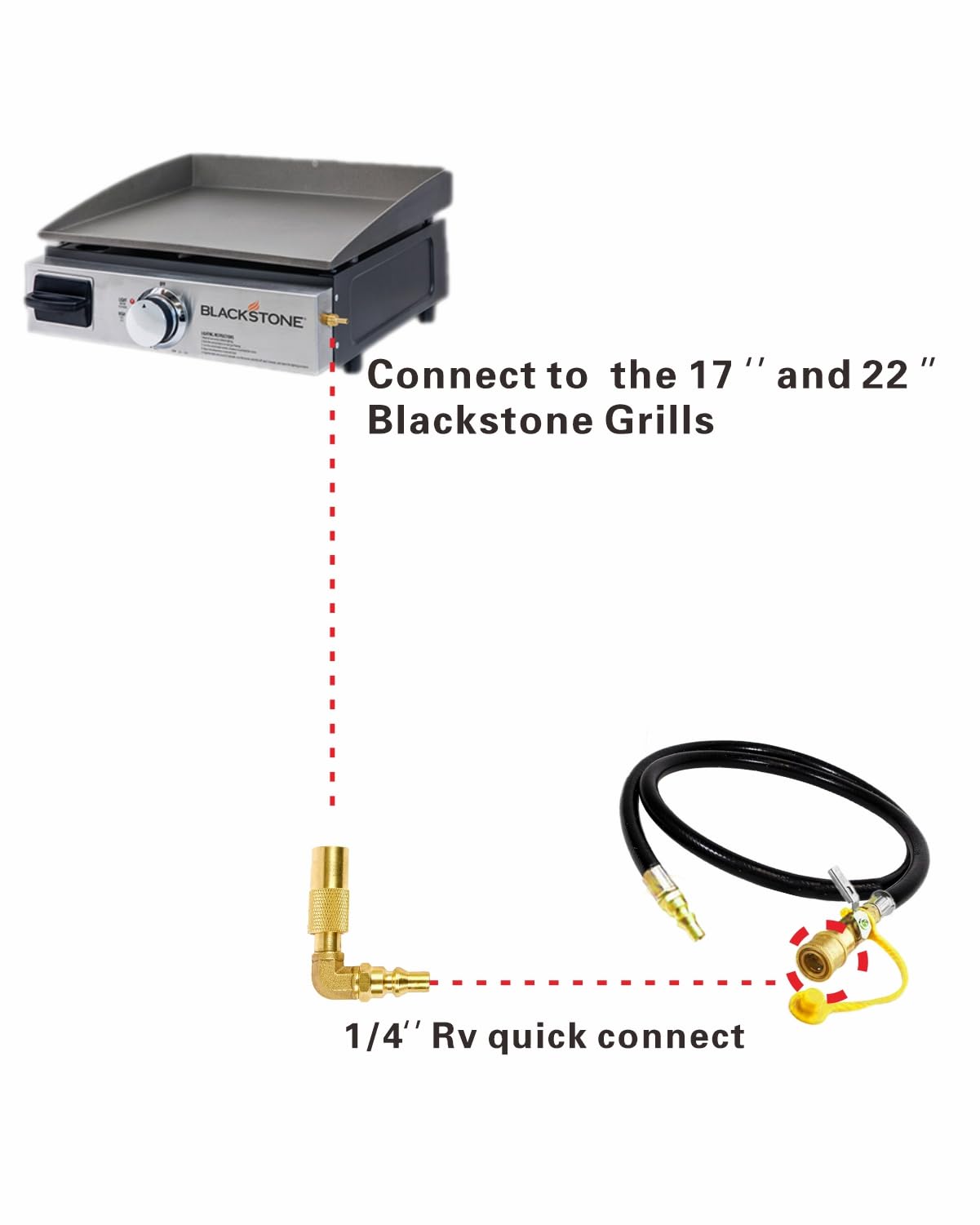 1/4" Quick Connect Elbow Adapter for RV Blackstone Grill