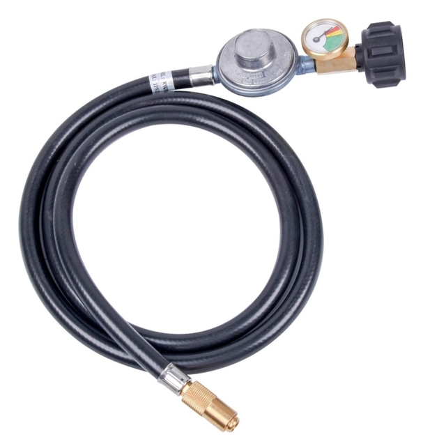 QCC Propane Regulator Hose with Gauge for Blackstone Griddle
