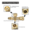 Upgraded 4 Port Propane Brass Tee Adapter Kit for RV Camping