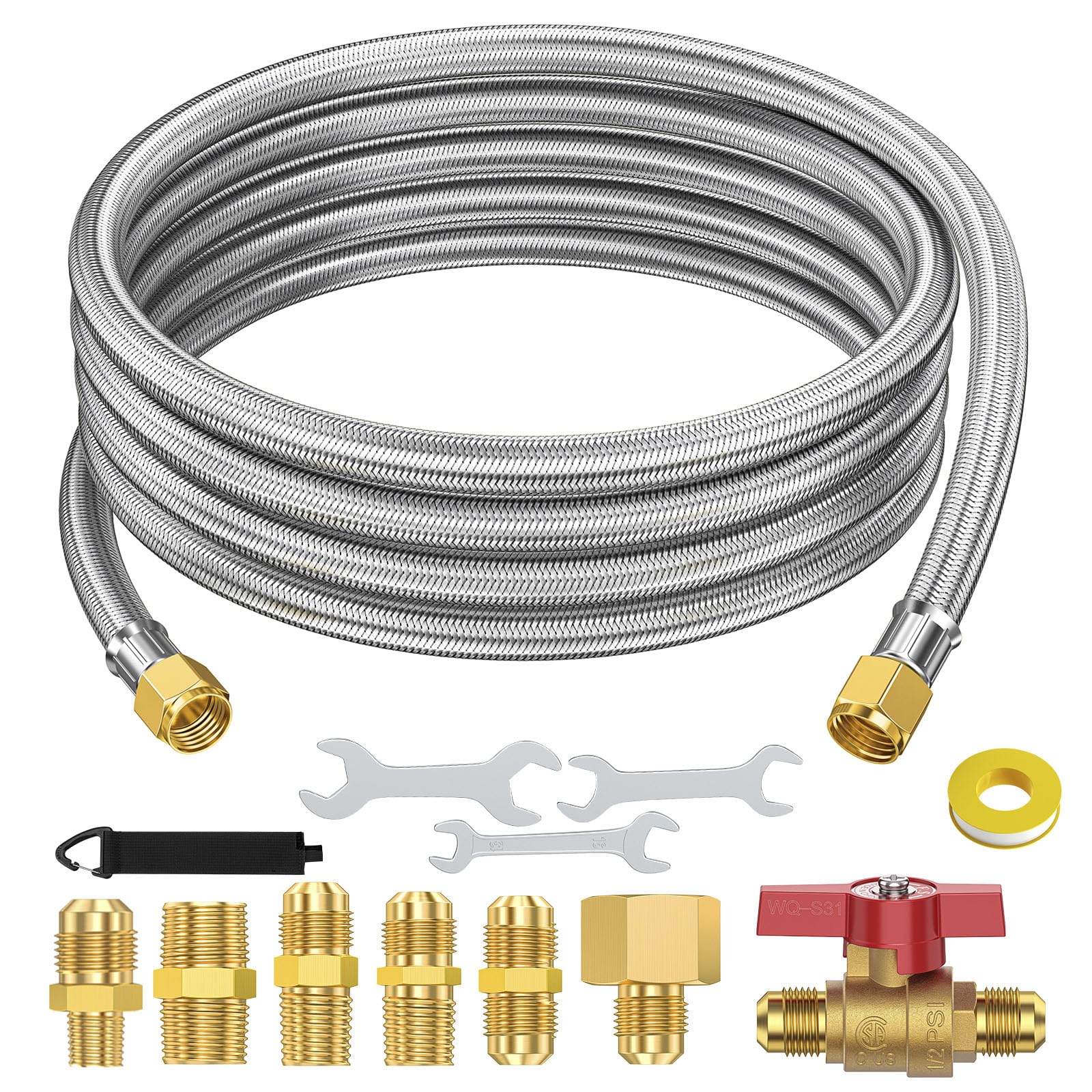 Propane Braided SS Extension Hose with 3/8