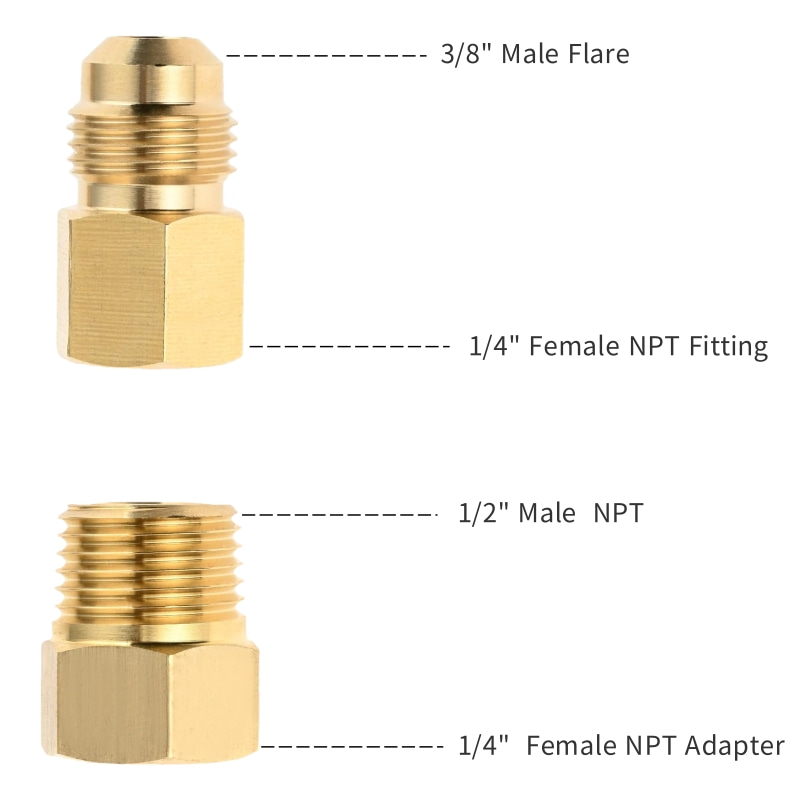 POL with Hand Wheel Propane Tank Adapter 1/2'' Male NPT