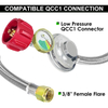  12FT QCC Braided Propane Regulator and Hose with Gauge