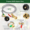 High Pressure Propane Refill Adapter SS Hose with Gauge
