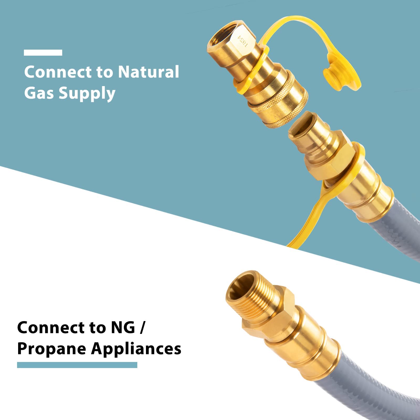 3/4'' Natural Gas Hose Quick Connect Gas Connector 