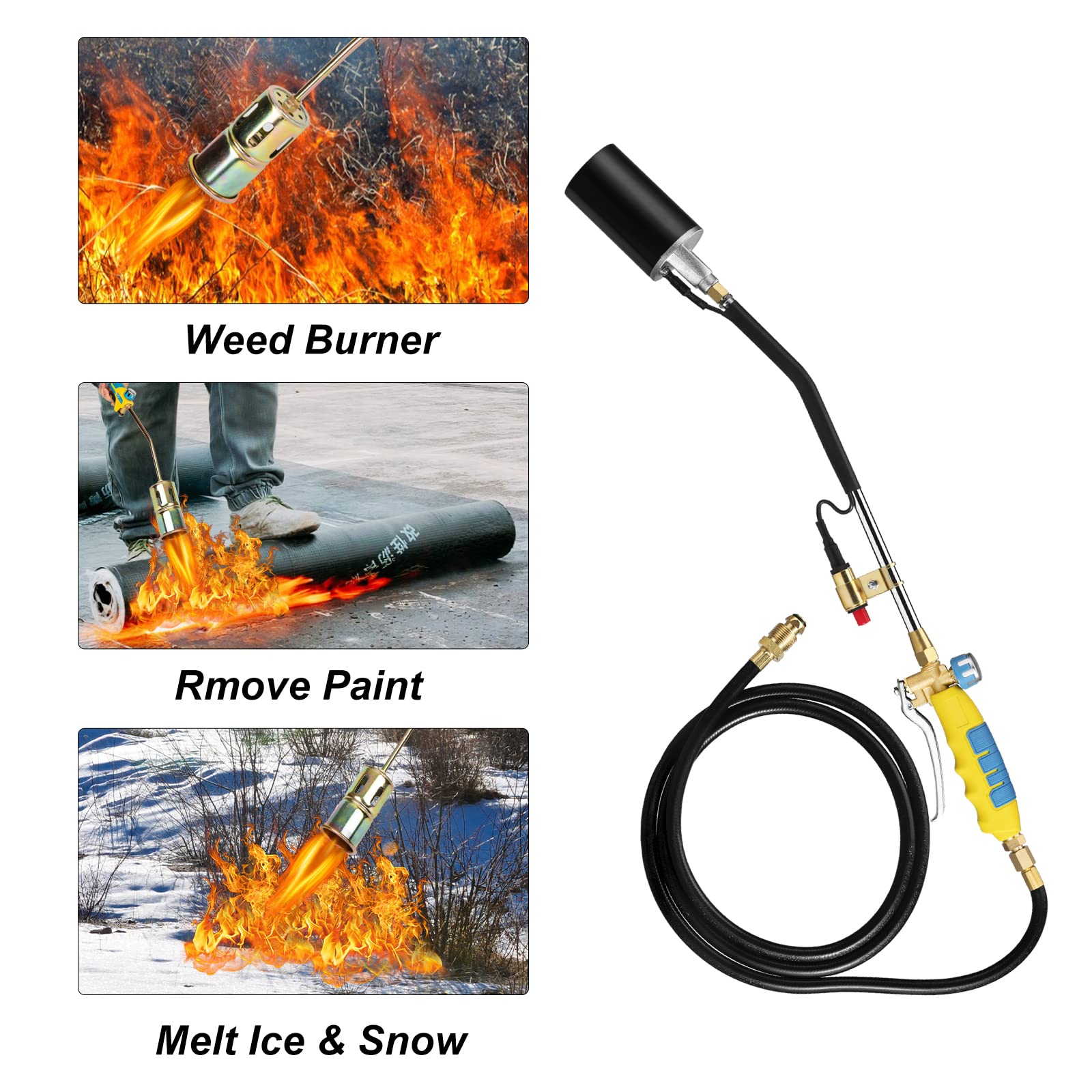 Propane Welding Torch Weed Burner with POL Extension Hose