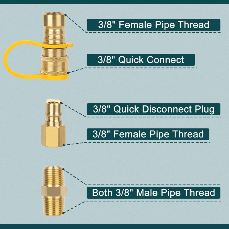 Natural Gas Quick Connector 3/8" Fittings