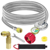  12FT QCC Braided Propane Regulator and Hose with Gauge