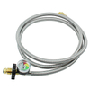 1/4'' NPT POL Propane Pigtail Braided Hose with Gauge