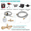 Propane Brass 4 Port Tee Kit 5FT and 12FT Braided Hose