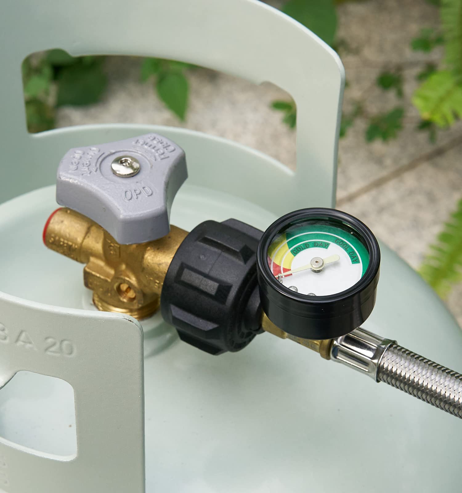 Propane Adapter Braided Hose with Gauge for Buddy Heater