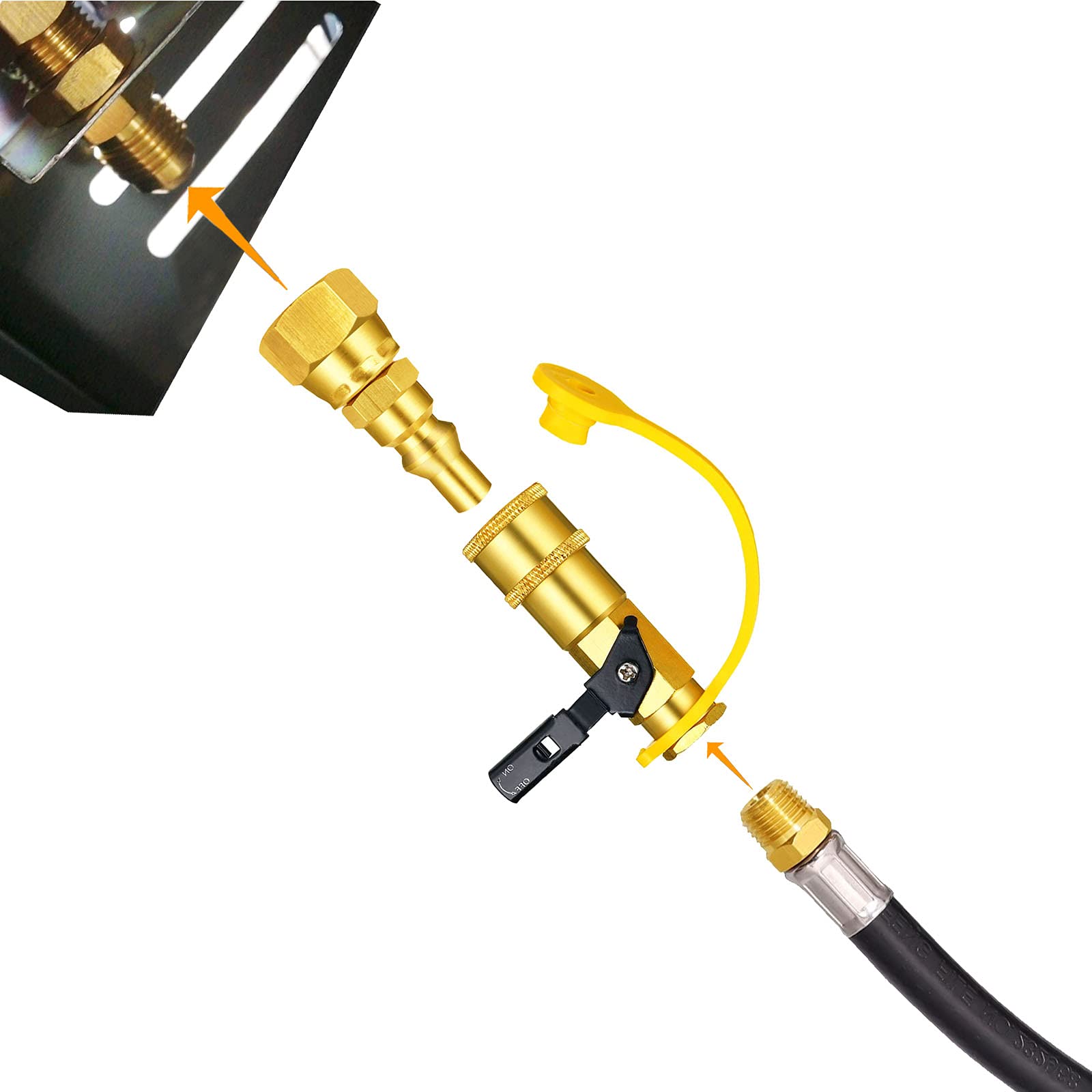 1/4" Natural Gas Quick Connect Fittings