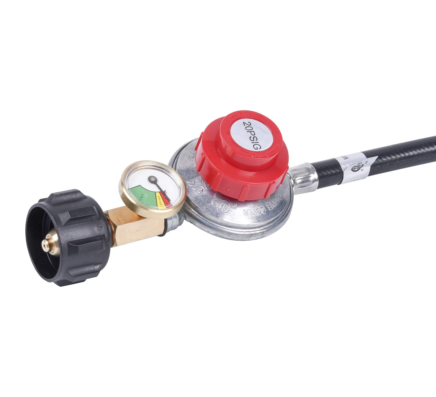 5FT QCC High Pressure Propane Hose with regulator and Gauge