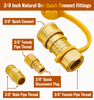 Natural Gas Quick Connector 3/8" Fittings for Propane Hose 
