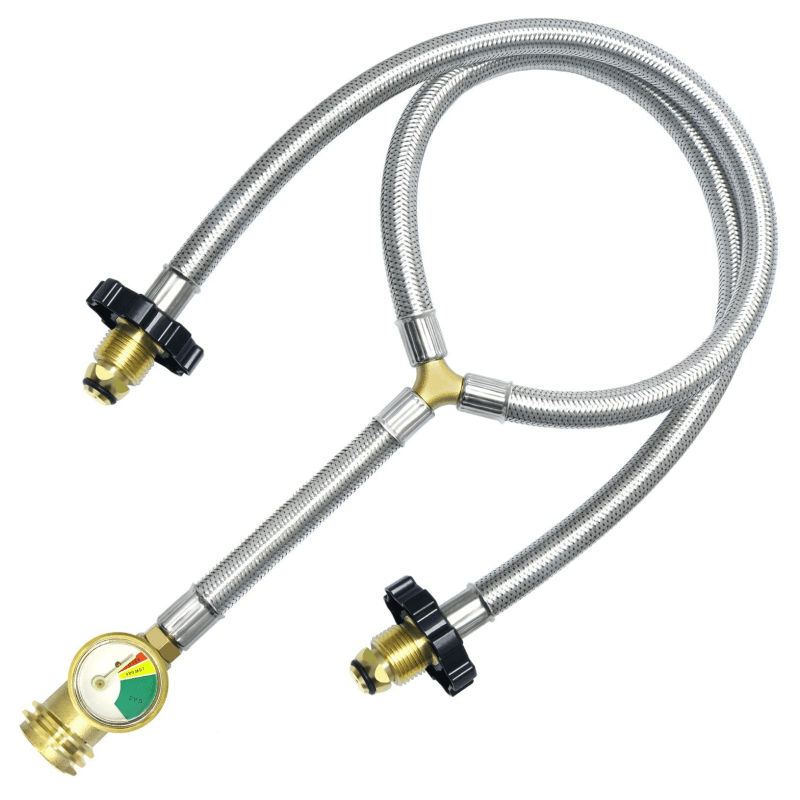 2-Way Braided Y-Splitter Propane Adapter Hose 