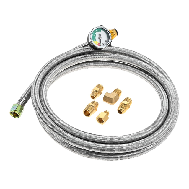Propane Braided POL Hose with 3/8" Female Flare Fitting