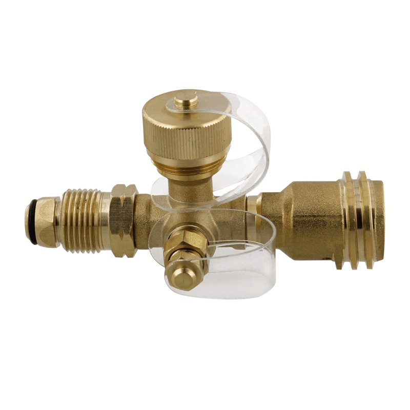 4 Port Brass Propane Tee Regulator Combo Adapter POL Inlet