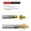 1/4'' NPT POL Propane Pigtail Braided Hose with Gauge